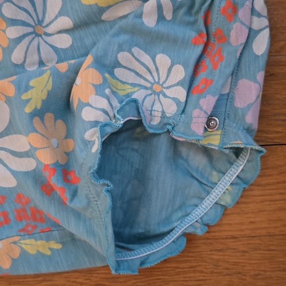 LITTLE CO BY LAUREN CONRAD BABY GIRLS BLUE FLORAL SHOULDER TIE ROMPER SIZE 24 MO - Picture 5 of 12